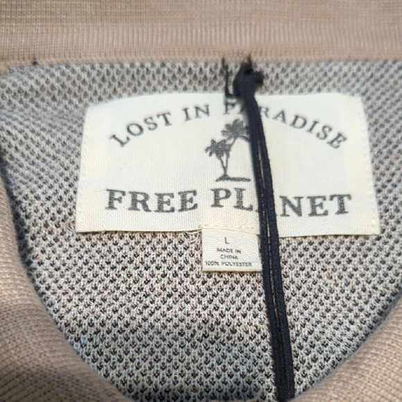 Free Planet Tan Graphic Button Down Shirt - Picture 2 of 11